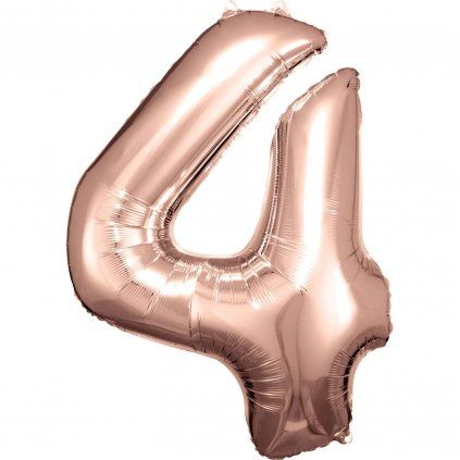 Fóliový balónek růžově zlatý číslo 4 - 86 cm (2110)