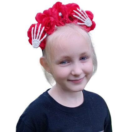 čelenka květina halloween červená 1