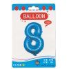Fóliový balónek modrý číslo 8 - 82 cm (4514)