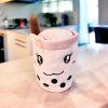 bubble tea plyšový přívěsek růžový 3