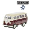kinsmart vw mini bus vínový