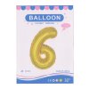 Fóliový balónek zlatý číslo 6 - 82 cm (4514)