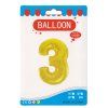 Fóliový balónek zlatý číslo 3 - 82 cm (4514)